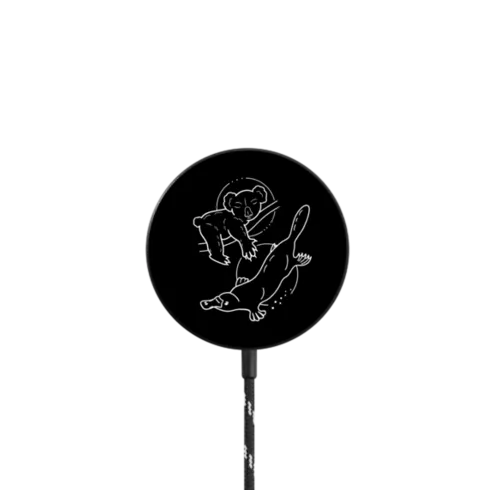 Australia by Bella Rose Art |   / PowerThru Magnetic Wireless Charger MagSafe Compatible / Black | Image 1