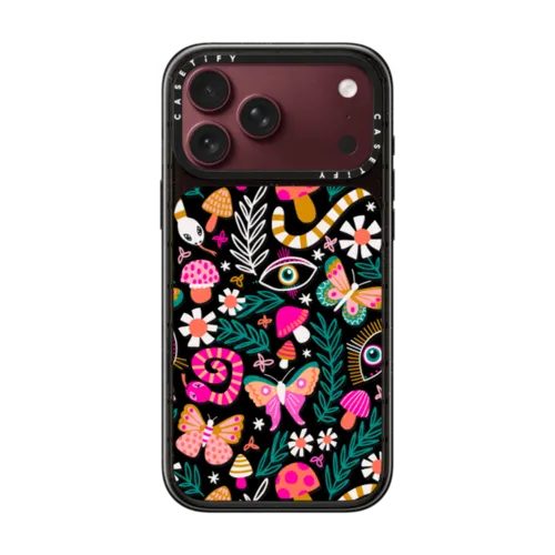 Magic Witchcraft Mushrooms Snakes Magical Eye Pattern | iPhone 18 Pro Max / Impact Case MagSafe Compatible - Glossy / Glossy Black | Image 1