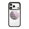 Pink Checks | Snappy Grip Stand / Snappy Mirror Grip Stand MagSafe Compatible / Silver | Image 1