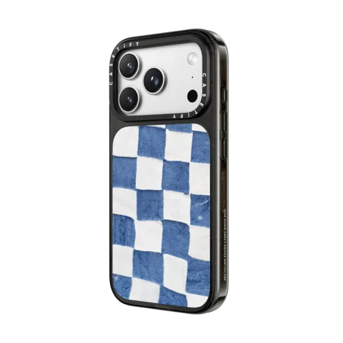 BLUE CHECKERS | iPhone 18 Pro Max / Impact Case MagSafe Compatible - Glossy / Glossy Black | Image 2