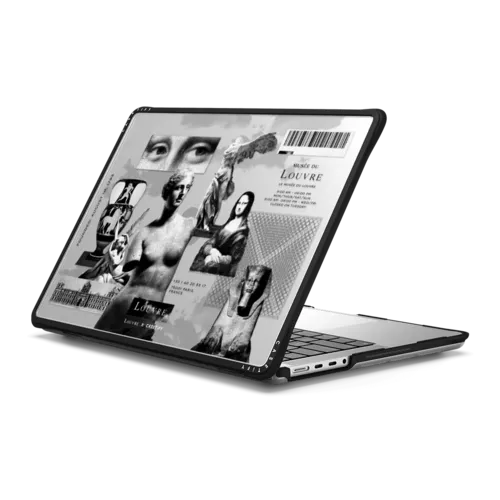 Louvre Patchwork Laptop Case | MacBook Pro 14-inch (M1 - M5) / MacBook Impact Case / Black | Image 1
