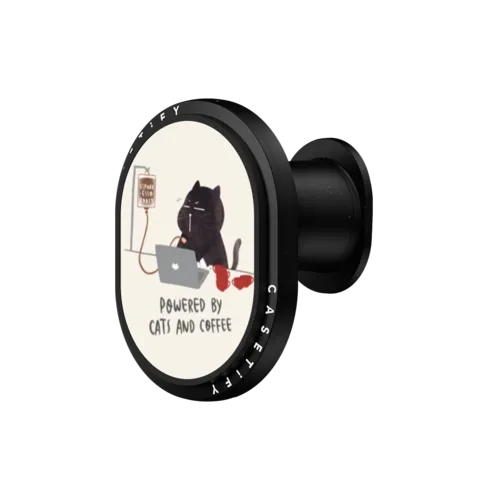 Powered by cats and coffee | PowerThru Wireless Car Charger / PowerThru Wireless Car Charger MagSafe Compatible  / Black | Image 1