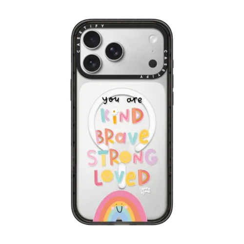 You are LOVED by Laura Jane Illustrations | iPhone 17 Pro Max / Impact Case MagSafe Compatible / Black | Image 1