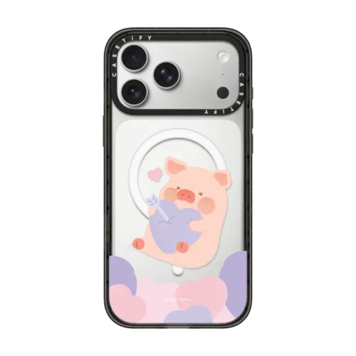 LuLu the Piggy Lovestruck Case | iPhone 17 Pro Max / Impact Case MagSafe Compatible / Black | Image 1