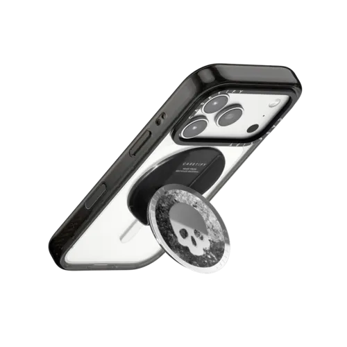 Skull - Black by Josh Lin | Snappy Grip Stand / Snappy Mirror Grip Stand MagSafe Compatible / Silver | Image 3