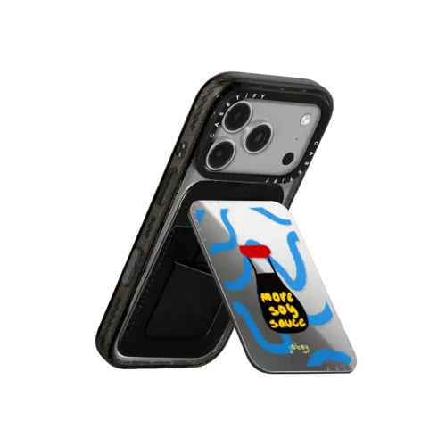 I Need More Soy Sauce | Snappy Cardholder Stand / Snappy Mirror Cardholder Stand MagSafe Compatible / Silver | Image 3