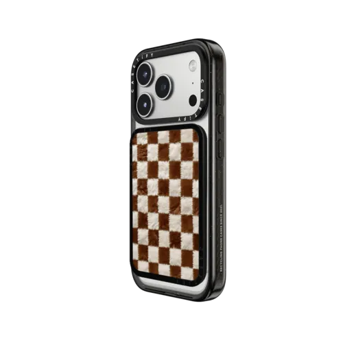 Soft Coffee Checkers | Snappy Cardholder Stand / Snappy Cardholder Stand MagSafe Compatible / Black | Image 2