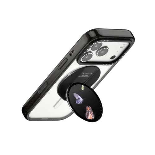Pastel Butterflies | Snappy Grip Stand / Snappy Grip Stand MagSafe Compatible / Black | Image 3