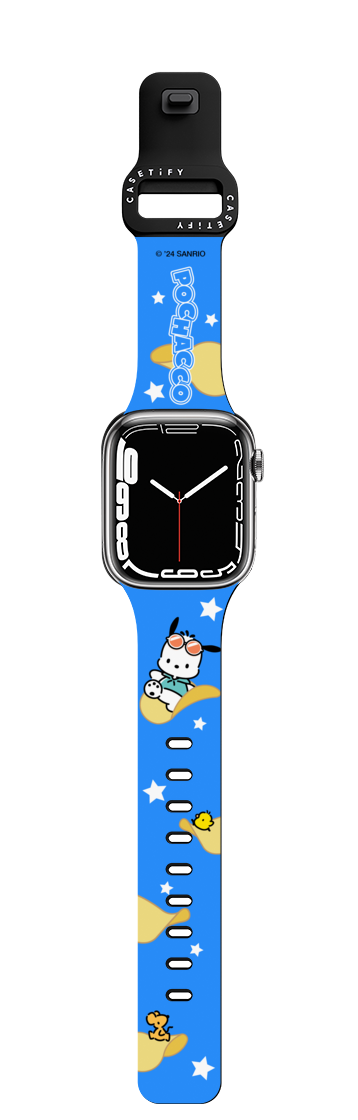 Pochacco Potato Chips Watchband | Apple Watch Series 7-9 (45mm) / Impact Band / Black | Image 1