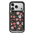 Peach & Coral Blooms | Snappy Cardholder Stand / Snappy Cardholder Stand MagSafe Compatible / Black | Image 1