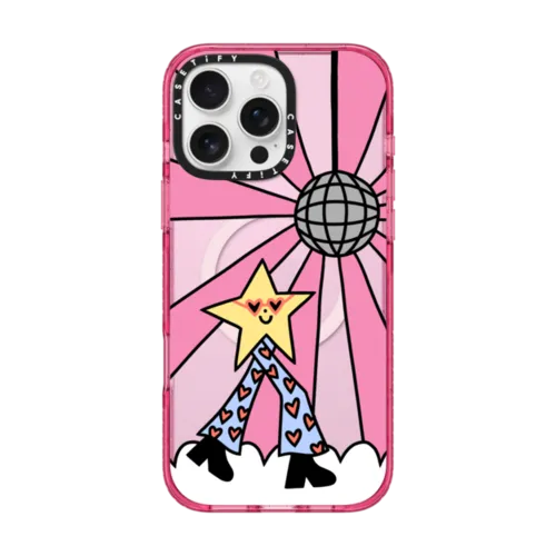 Disco Star Girl | iPhone 16 Pro Max / Impact Case MagSafe Compatible / Pink Fizz | Image 1