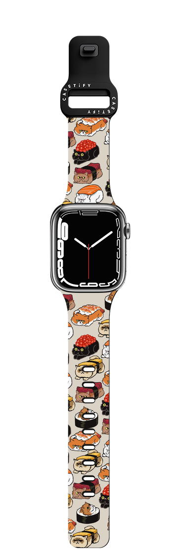SUSHI PERSIAN CAT | Apple Watch Series 7-9 (45mm) / Impact Band / Black | Image 1