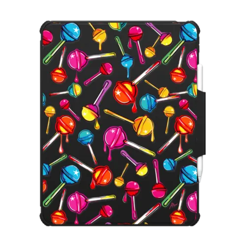 Sticky Sweet Lollipops | iPad Pro 13-inch (M4/M5) / iPad Impact Folio Case / Black | Image 1