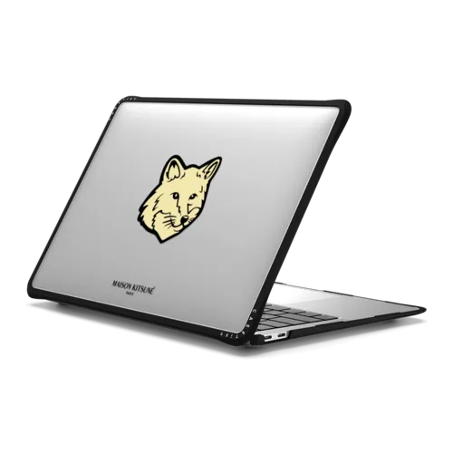 Maison Kitsuné Pastel Yellow Fox Head Laptop Case | MacBook Air 13-inch (M1 / Intel) / MacBook Impact Case / Black | Image 1