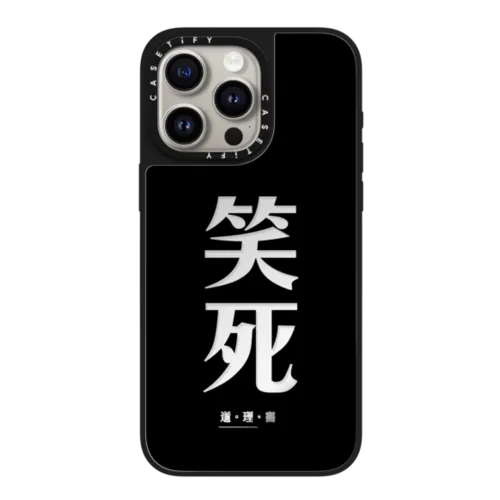 NO ones care | iPhone 15 Pro Max / Mirror Case MagSafe Compatible / Silver on Black | Image 1