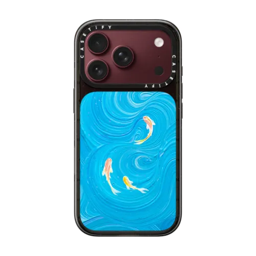 Swimming Koi by Katie Over | iPhone 18 Pro / Impact Case MagSafe Compatible - Glossy / Glossy Black | Image 1
