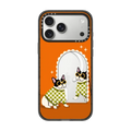 Checkered French Bulldog Mirror | iPhone 17 Pro Max / Impact Case MagSafe Compatible / Black | Image 1