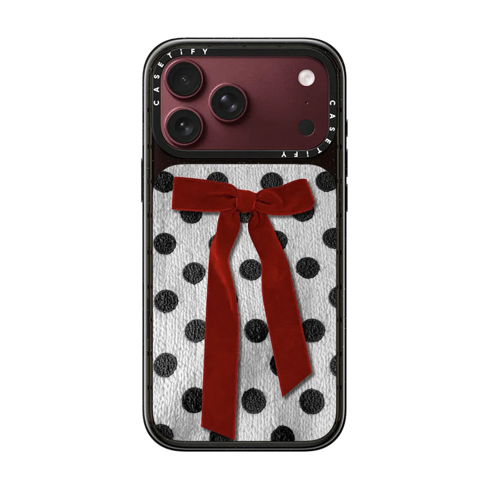 Knitted Polka Dot with Ribbon | Image 1