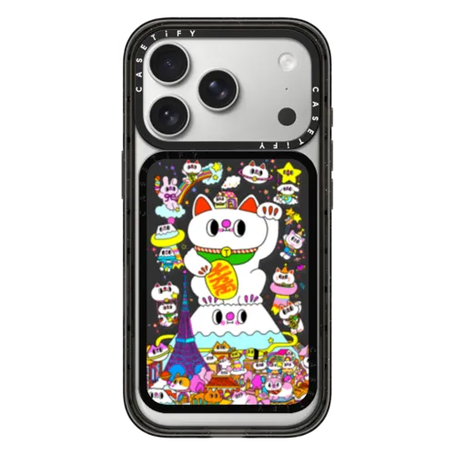Lucky Cat at Fuji's Peak | Snappy Cardholder Stand / Snappy Cardholder Stand MagSafe Compatible / Black | Image 1