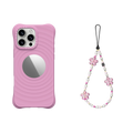 2-in-1 Essentials Garden Set 4 - Ripple Mirror Case - Radish - iPhone 16 Pro Max& Flower Phone Charm - Cherry Blossom | Image 1