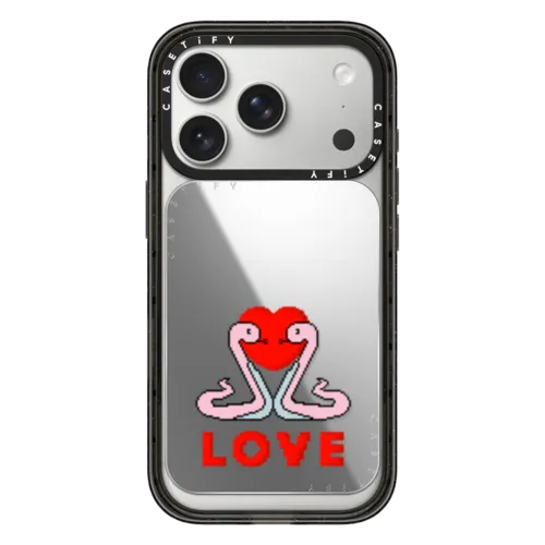 Pixel Snake | Snappy Cardholder Stand / Snappy Mirror Cardholder Stand MagSafe Compatible / Silver | Image 1