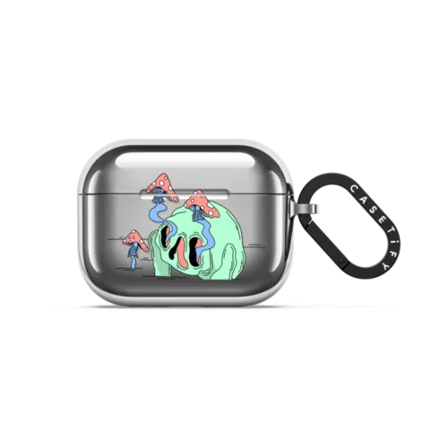 Mushroom by Emma Atterbury | AirPods Pro 3 / Earbuds Mirror Case / Silver | Image 1