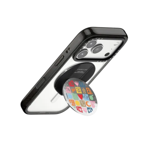 Moomin Square Pattern Snappy Grip Stand | Snappy Grip Stand / Snappy Mirror Grip Stand MagSafe Compatible / Silver | Image 3