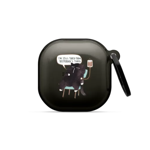 I'm still tired from yesterday's tired | Galaxy Buds2 / Earbuds Impact Case / Black | Image 1