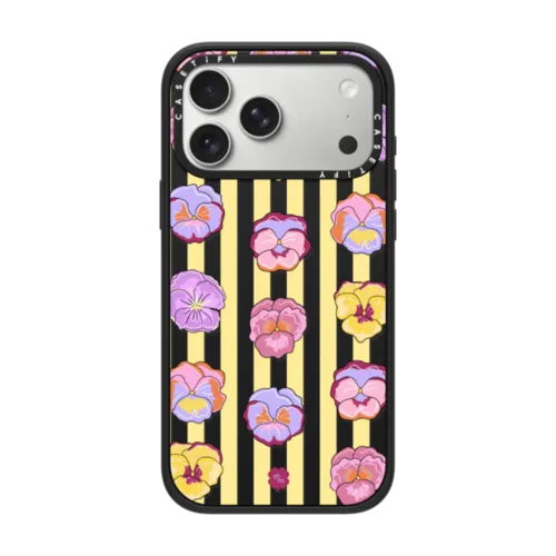 Pansy Stripe | iPhone 17 Pro Max / Impact Case MagSafe Compatible / Matte Black | Image 1