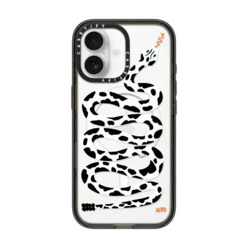 Cow Print Snake by Kristina Micotti | iPhone 17 / Impact Case MagSafe Compatible / Black | Image 1