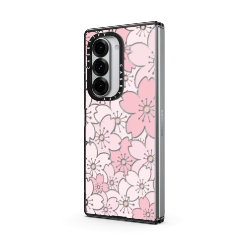 Pink Sakura Bloom | Galaxy Z Fold6 / Impact Case / Black | Image 2
