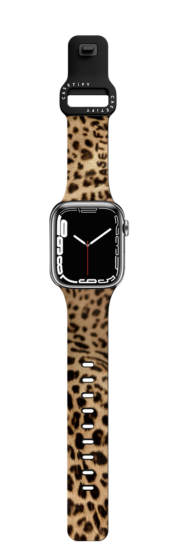 Patched Cheetah | Apple Watch Series 7-9 (45mm) / Impact Band / Black | Image 1