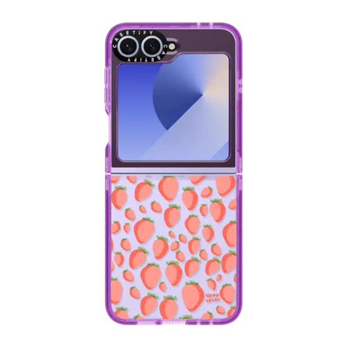 STRAWBERRIES IN SUMMER | Galaxy Z Flip6 / Impact Case / Purple | Image 1