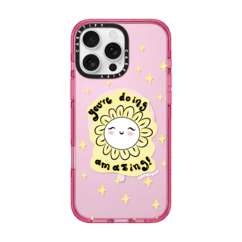 YOURE DOING AMAZING | iPhone 16 Pro Max / Impact Case MagSafe Compatible / Pink Fizz | Image 1