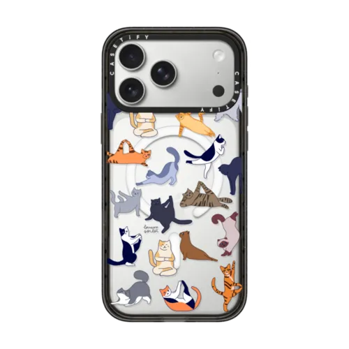 YOGA CATS | iPhone 17 Pro Max / Impact Case MagSafe Compatible / Black | Image 1