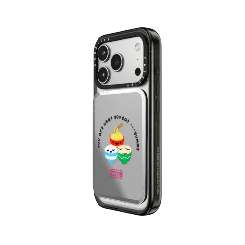 You Are What You Eat Carbs | Snappy Cardholder Stand / Snappy Mirror Cardholder Stand MagSafe Compatible / Silver | Image 2