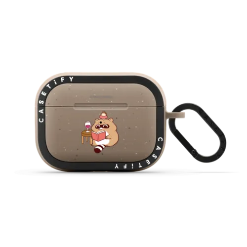 Reading Time by Brainholesky | AirPods Pro 2 / Earbuds Bounce Case / Matte Taupe | Image 1