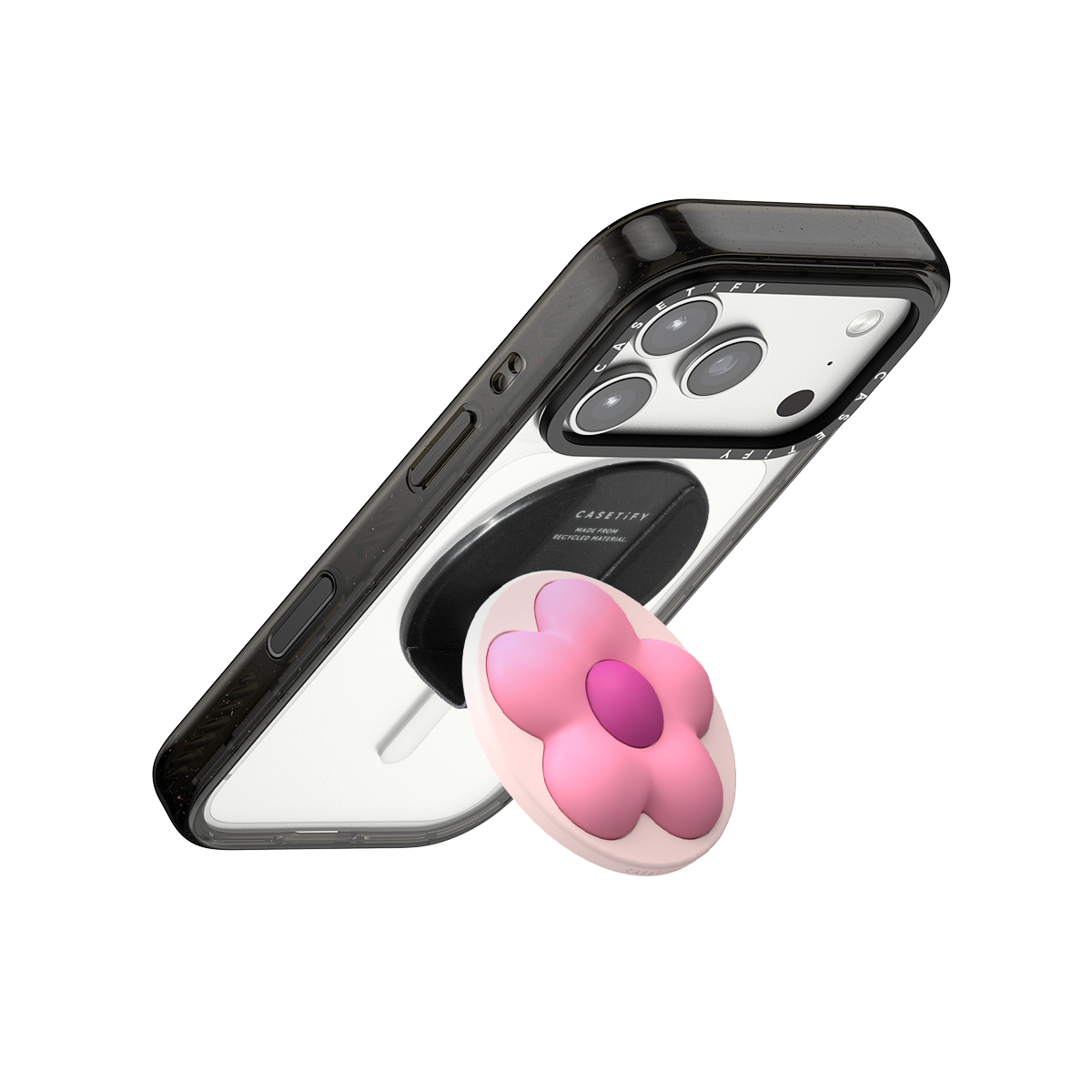 Snappy Flower Grip Stand - Pink Puffy Flower