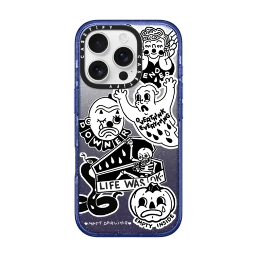 matt darling sticker case | iPhone 16 Pro / Impact Case MagSafe Compatible / Glitter Indigo | Image 1