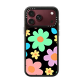 Transparent Floral Pastel Colors 70s Retro Flower Power | iPhone 18 Pro Max / Impact Case MagSafe Compatible - Glossy / Glossy Black | Image 1
