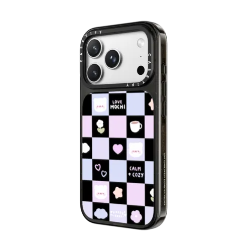 mochi checkers by sleepydaze | iPhone 18 Pro Max / Impact Case MagSafe Compatible - Glossy / Glossy Black | Image 2