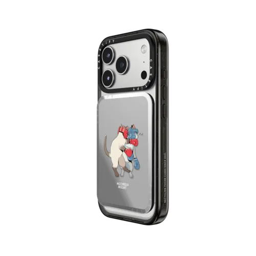 Fighting Cat | Snappy Cardholder Stand / Snappy Mirror Cardholder Stand MagSafe Compatible / Silver | Image 2