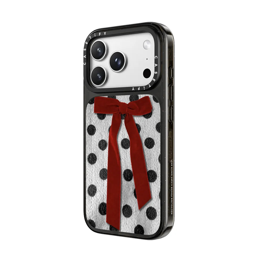 Knitted Polka Dot with Ribbon