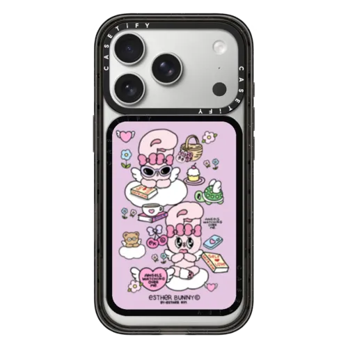 Esther Bunny StickerMania cardholder stand | Snappy Cardholder Stand / Snappy Cardholder Stand MagSafe Compatible / Black | Image 1