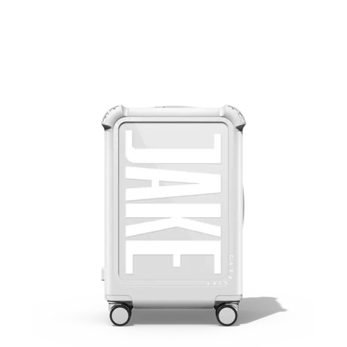 Custom Suitcase | 21" Carry-On Suitcase / Bounce Suitcase / Glossy Cloud White | Image 1
