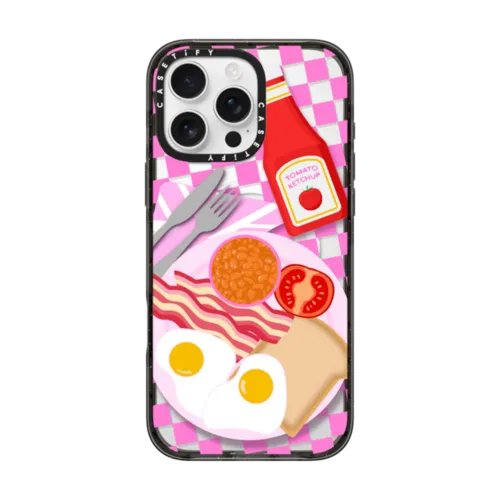English Breakfast Phone Case | iPhone 16 Pro Max / Impact Case MagSafe Compatible / Black | Image 1