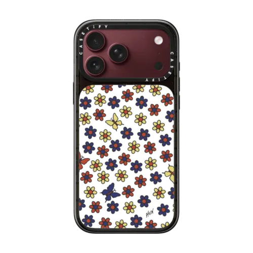 BUTTERFLY DAISY | iPhone 18 Pro Max / Impact Case MagSafe Compatible - Glossy / Glossy Black | Image 1