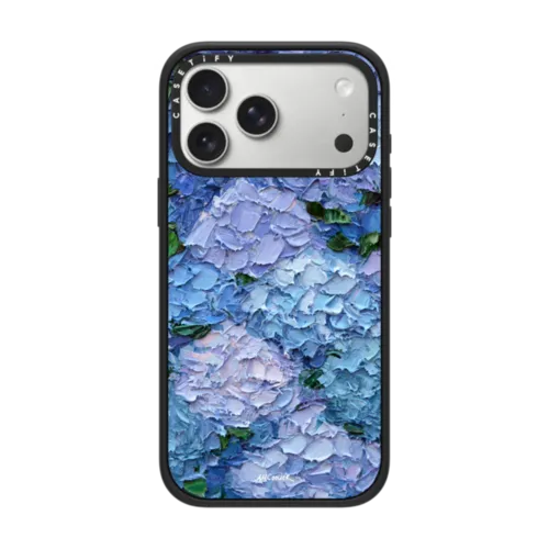 Moonlight Hydrangeas | iPhone 17 Pro Max / Impact Case MagSafe Compatible / Matte Black | Image 1