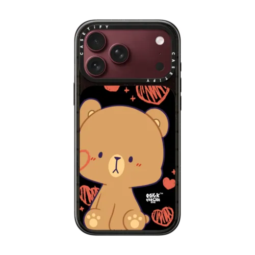 Heart Cheek Mocha | iPhone 18 Pro Max / Impact Case MagSafe Compatible - Glossy / Glossy Black | Image 1