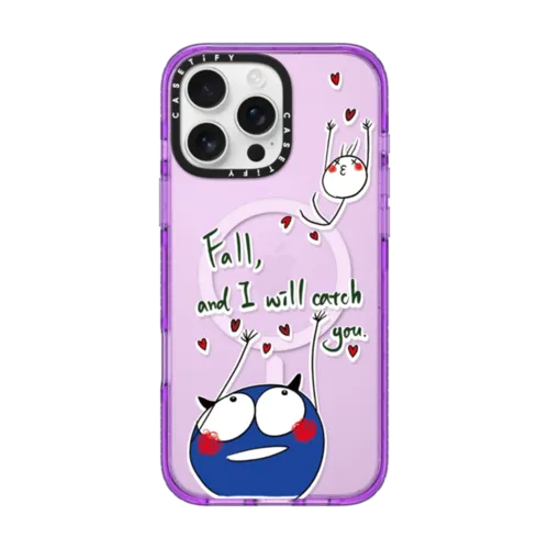 Fall, And I Will Catch You | iPhone 16 Pro Max / Impact Case MagSafe Compatible / Purple | Image 1